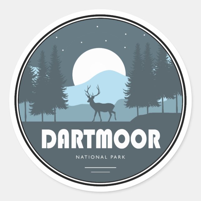 Dartmoor National Park Deer Classic Round Sticker (Front)