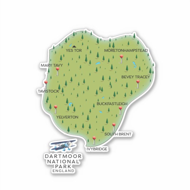 Dartmoor national park England Map (Front)