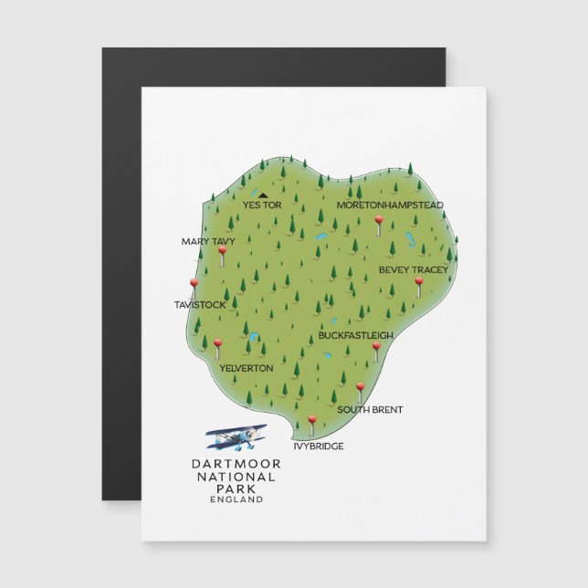 Dartmoor national park England Map (Front/Back)