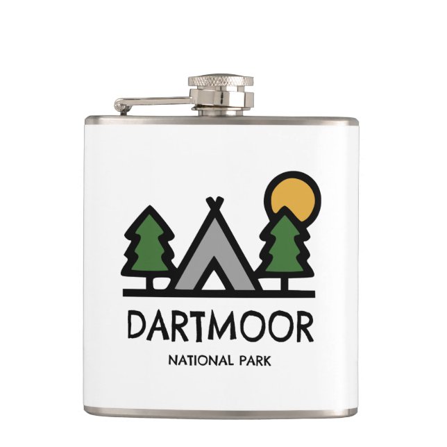 Dartmoor National Park Hip Flask (Front)
