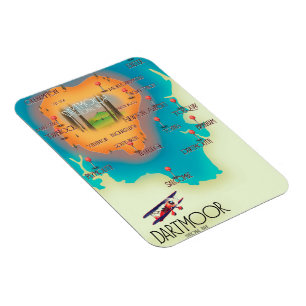 Dartmoor National Park Map Travel poster Magnet