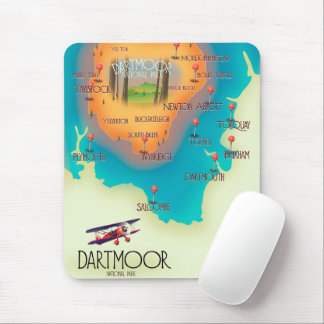 Dartmoor National Park Map Travel poster Mouse Pad