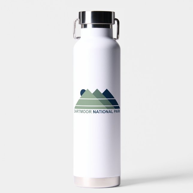 Dartmoor National Park Mountain Sun Water Bottle (Front)