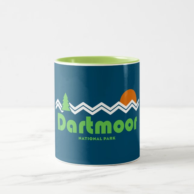 Dartmoor National Park Retro Two-Tone Coffee Mug (Center)