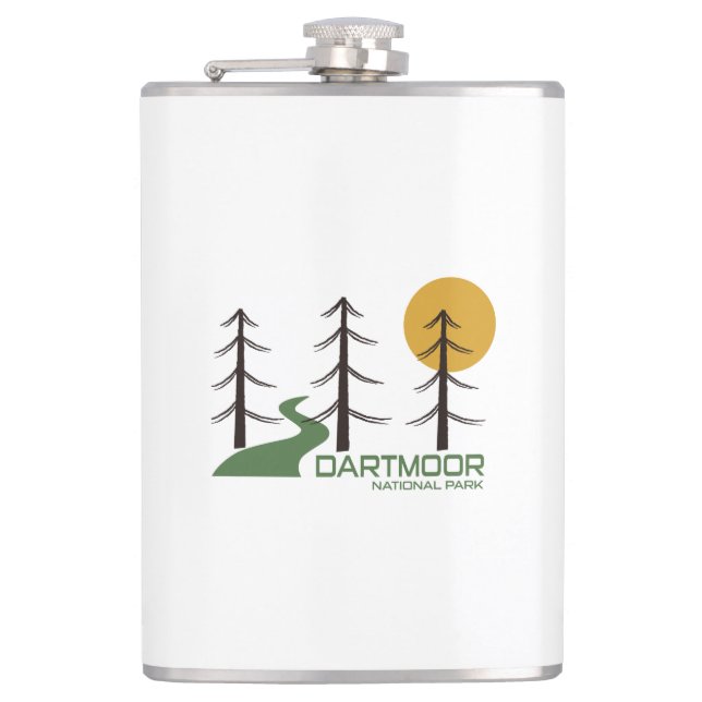 Dartmoor National Park Trail Hip Flask (Front)