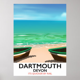 Dartmouth Devon beach poster