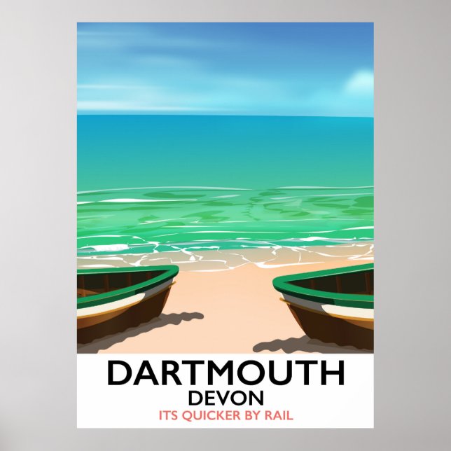 Dartmouth Devon beach poster (Front)