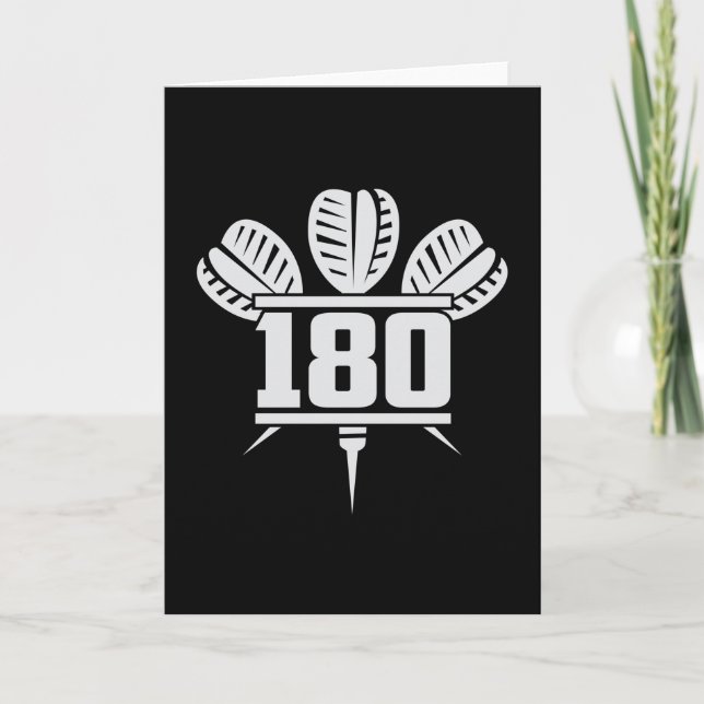 Darts 180 Dart Dartboard Bullseye Arrow Funny Gift Card (Front)
