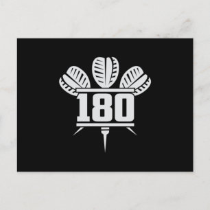 Darts 180 Dart Dartboard Bullseye Arrow Funny Gift Postcard