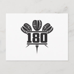 Darts 180 Dart Dartboard Bullseye Arrow Gift Idea Postcard