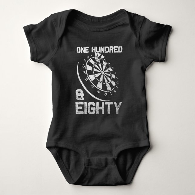 Darts 180 Triple 20 Dartboard One hundred and eigh Baby Bodysuit (Front)