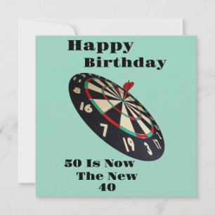 Darts: 50 Is Now The New 40, Flat Birthday Card