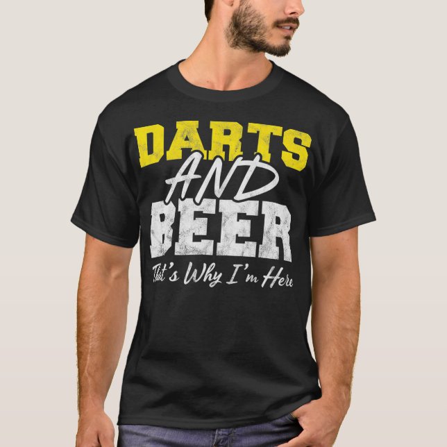 Darts and Beer Funny Dart Player Gift T-Shirt (Front)