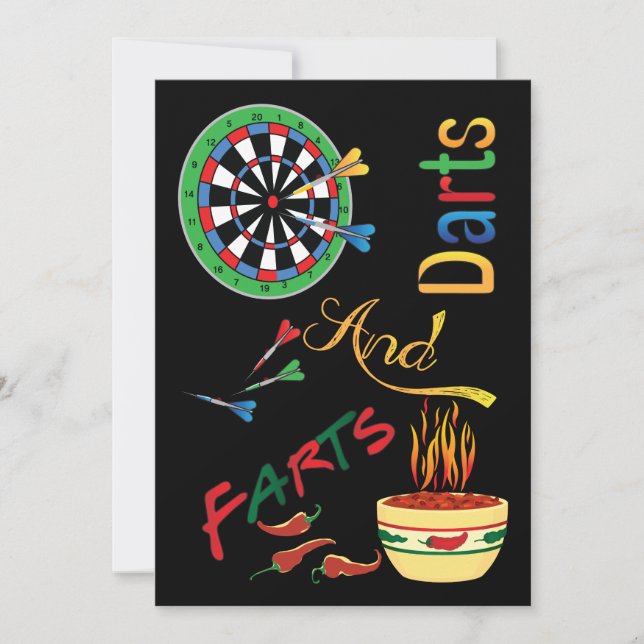 Darts and Farts New Dad Baby Shower Invitation (Front)