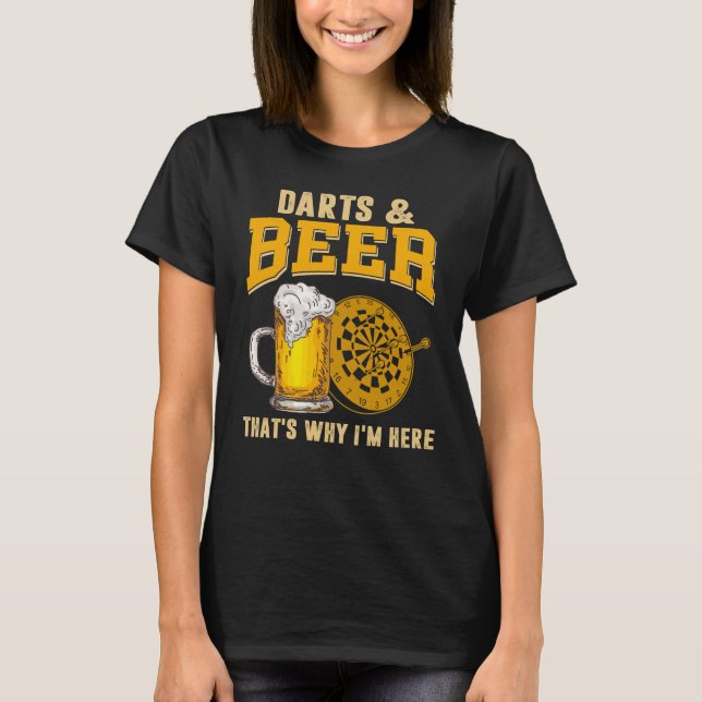 Darts Beer Funny T-Shirt for Dart Player (Front)