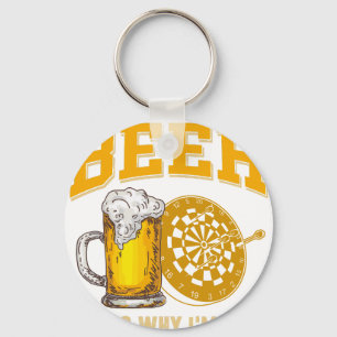 Darts Beer Funny T-Shirt for Dart Player Key Ring