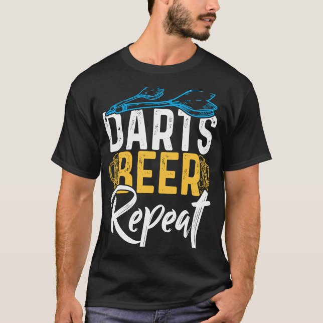 Darts Beer Repeat  Dart Player T-Shirt (Front)