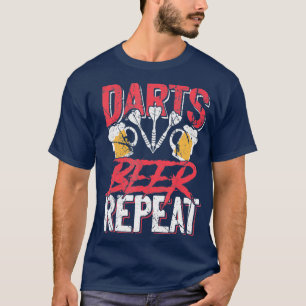 Darts Beer Repeat Shirt Funny Drinking Game Day