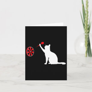 Darts Cat - Funny Dart Throwing Cat Dart And Cat L Card