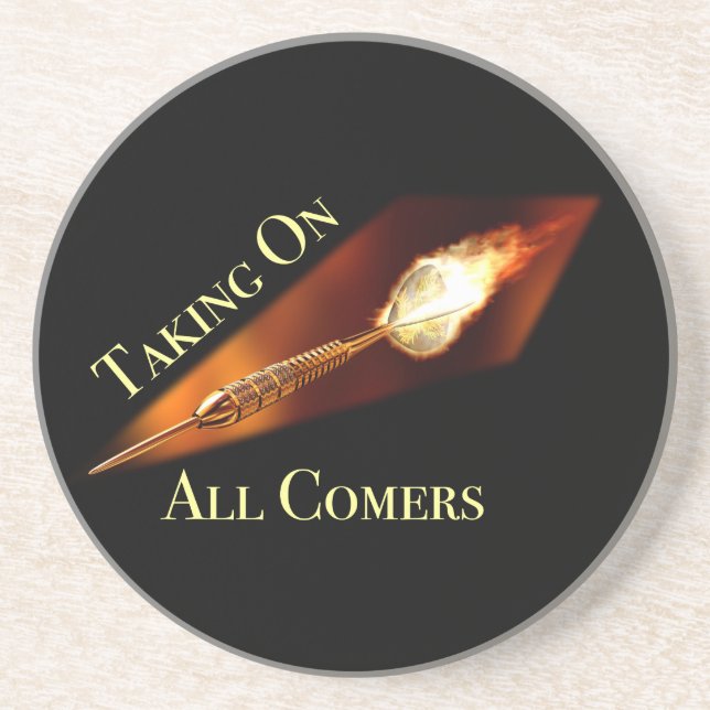 Darts Champion Taking on All Comers Coaster (Front)