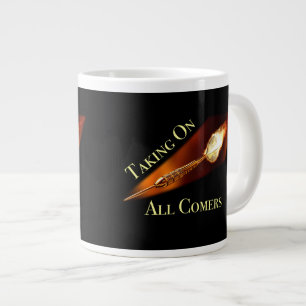 Darts Champion Taking on All Comers Large Coffee Mug