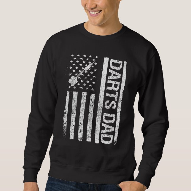 Darts Dad USA American Flag Sweatshirt (Front)
