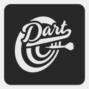 Darts Dart 180 Dartboard Bullseye Arrow Funny Gift Square Sticker
