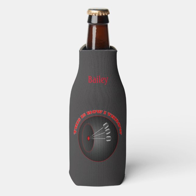 Darts Dart Player How I Throw Personalised Bottle Cooler (Bottle Front)