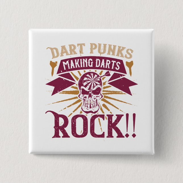 Darts - Dart Punks Making Darts Rock! 15 Cm Square Badge (Front)