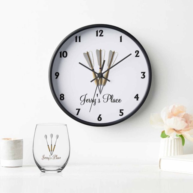  Darts Design Black Numbers  Clock (Creator Uploaded)
