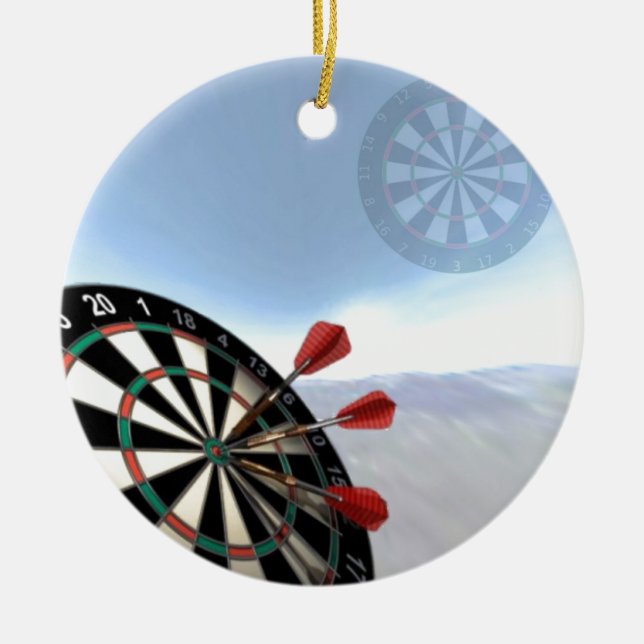 Darts Design Ceramic Ornament (Front)
