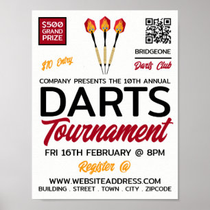 Darts Design, Darts Tournament Advertising Poster