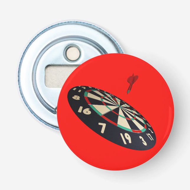 Darts Destination, Red Magnetic Bottle Opener (Front)