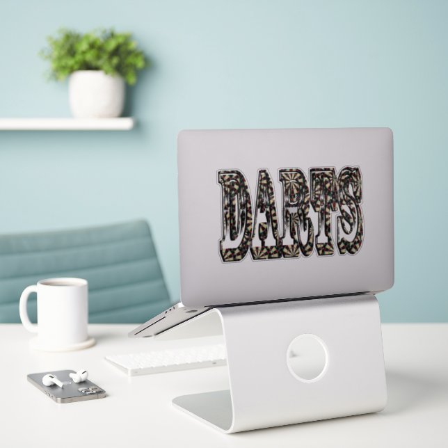 Darts Dimensional Name Logo, (Laptop On Desk)