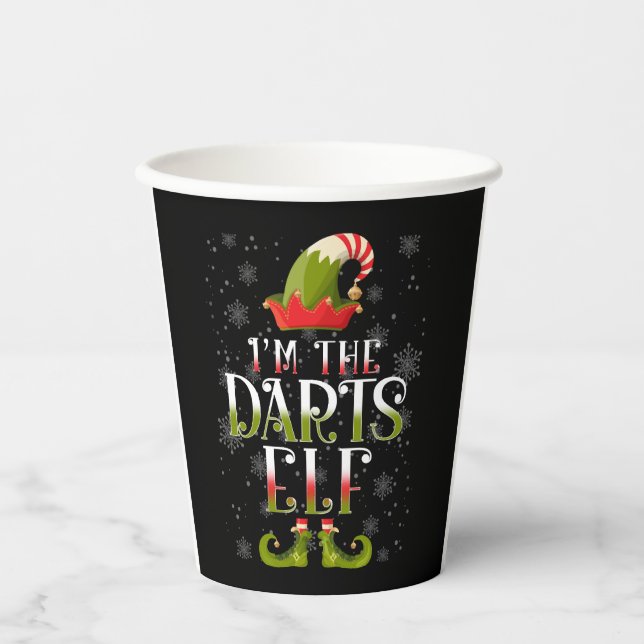 Darts Elf Christmas Paper Cups (Front)