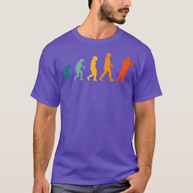 Darts Evolution Retro Dart player Darter T-Shirt (Front)