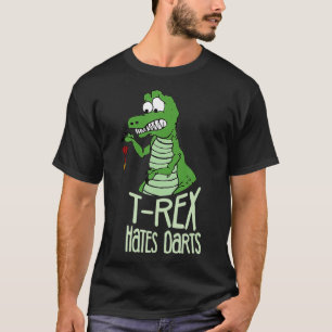 Darts Funny T-Rex Dinosaurs hates Darts No Arms T-Shirt
