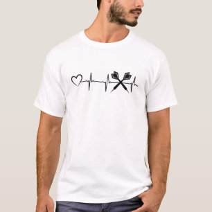 Darts Heartbeat Heart EKG Heartline Darts Game Dar T-Shirt