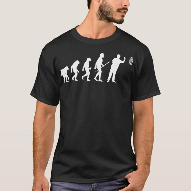Darts - Human Evolution to Dart Player T-Shirt (Front)