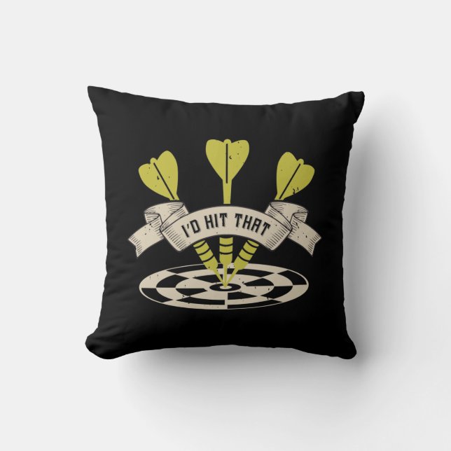 Darts - I'd Hit That Bullseye Cushion (Front)