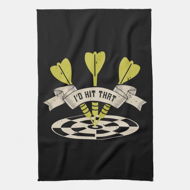 Darts - I'd Hit That Bullseye Tea Towel (Vertical)