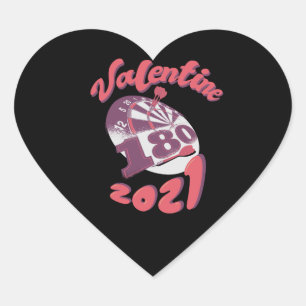 Darts is my Valentine 2021 Heart Sticker