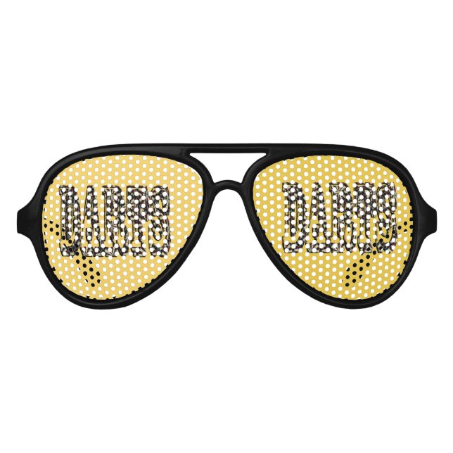 Darts Is The Word, Aviator Sunglasses (Front)