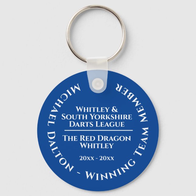 Darts League Trophy Key Ring (Front)