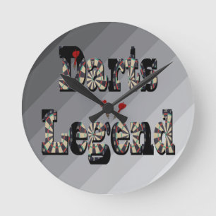 Darts Legend Picture Logo, Round Clock