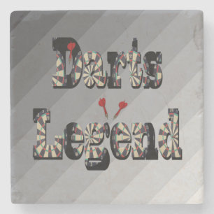 Darts Legend Picture Logo, Stone Coaster