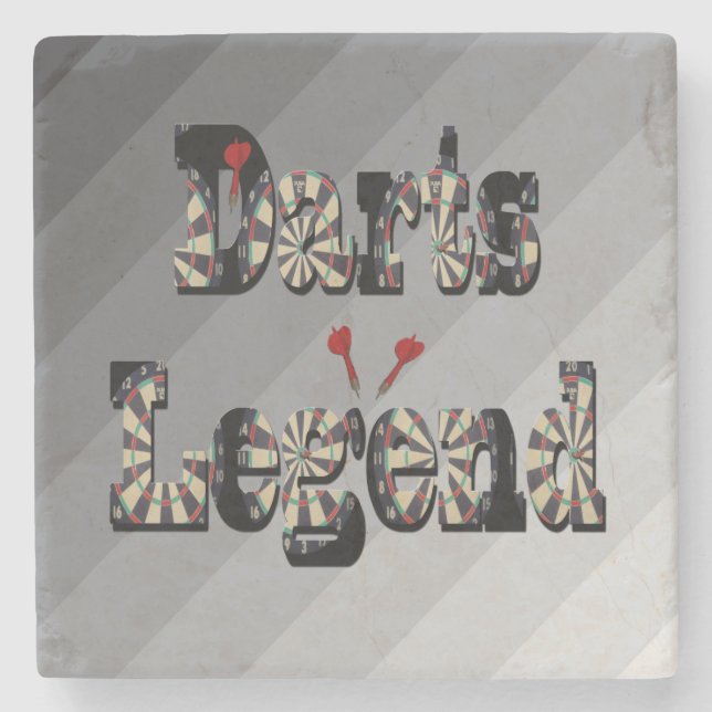 Darts Legend Picture Logo,   Stone Coaster (Front)