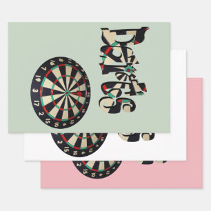 Darts Logo And Dartboard, Wrapping Paper Sheet