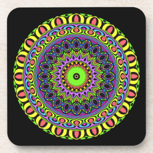 DARTs Mandala - neon 1 Coaster