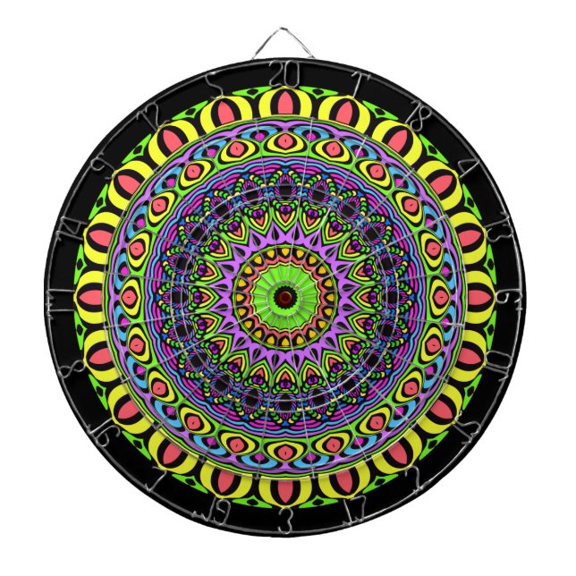 DARTs Mandala - neon 1 Dartboard (Front)